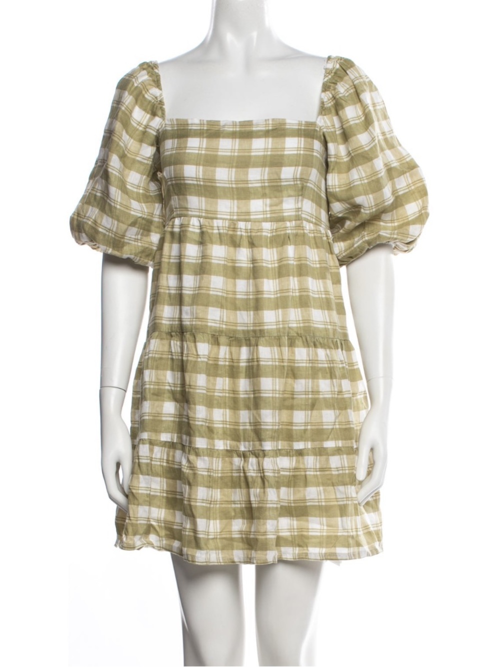Faithfull The Brand Linen Puff Sleeve Dress